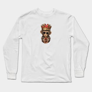 Cute Royal Monkey Wearing Crown Long Sleeve T-Shirt